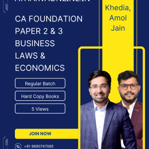 CA Foundation Law, Maths Regular Batch 100%Live/Recorded by Prof. Aman Khedia & CA Amol Jain for Sep 26 & Jan/May 27 Exams