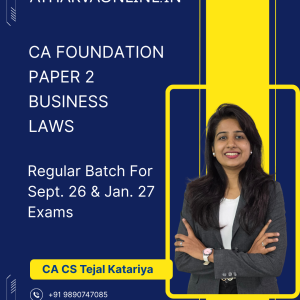 CA Foundation Regular Batch by CA CS Tejal Katariya for Sept. 26 & Jan. 27 Exams