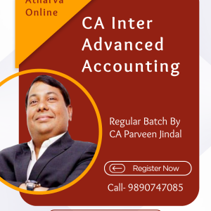 CA Inter Advanced Accounting Regular Batch by CA Parveen Jindal (1.5 View, Google Drive with Soft Copy) for Sept. 26, Jan. 27 & Onwards Exam